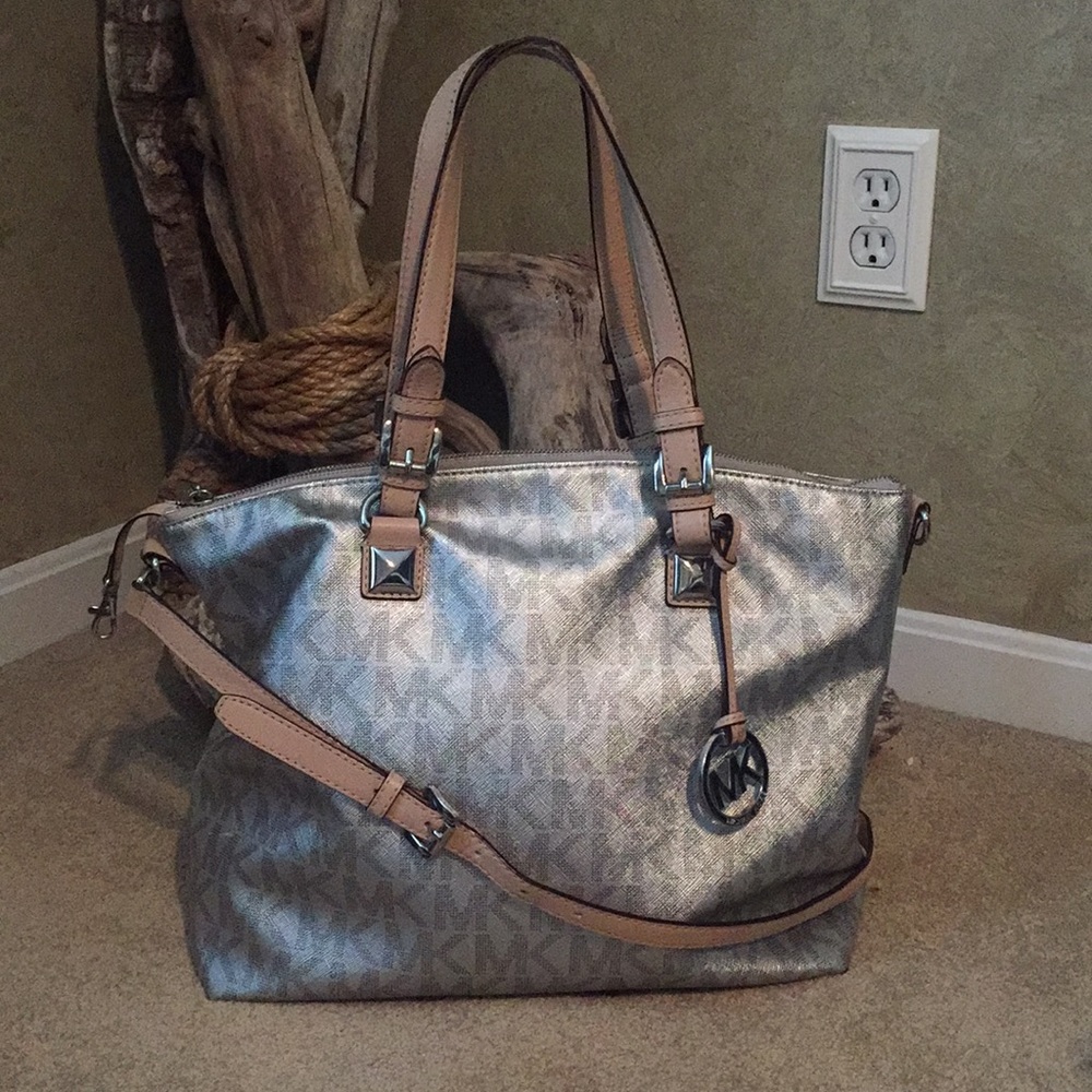 Michael Kors Large Silver Logo Tote